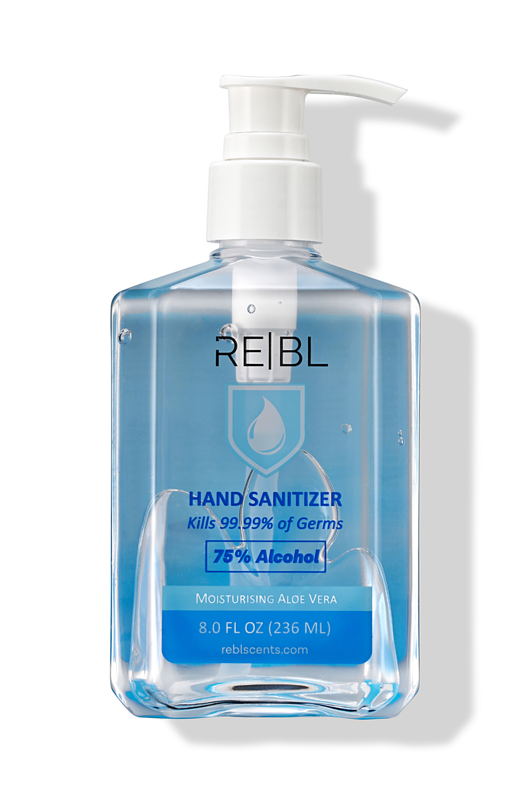 REBL Hand Sanitizer | Moisturizing Aloe Vera | 236 ml.
